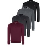 Dewberry SET OF FOUR V4007 MEN'S SWEATSHIRT-BLACK-NAVY-ANTHRACITE-PURPLE Cene