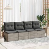  2-dijelni set vrtnih sofa poliratan i bagrem s jastucima sivi | shoptok.hr