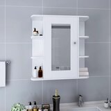 Maison Chic Kopalniška omarica - Kopalniški kabinet z ogledalom bela 66x17x63 cm MDF, (21794839) | Shoptok.si