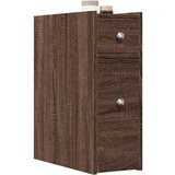 Maison Chic Ozka kopalniška kredenca - Kopalniška omarica - Kopalniški kabinet s kolesi rjavi hrast inženirski les, (21794779) | Shoptok.si