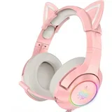 K9 RGB Wired Gaming Headset With Cat Ears Pink