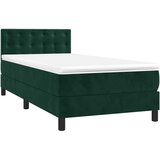  box spring s madracem LED tamnozeleni 90x200 cm baršun | shoptok.hr