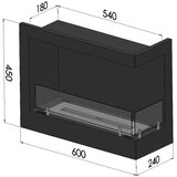  InFire - Ugaoni bio kamin 45x60 cm 3kW crni | Eponuda.com
