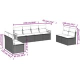  8-dijelni set vrtnih sofa od poliratana s jastucima sivi | shoptok.hr