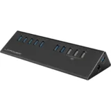 USB Hub 7+3 Port 3.0 Alu 2B-10 crni
