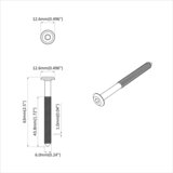  Vijak 2 pcs Srebrno M6 x 60 mm Čelik | shoptok.hr