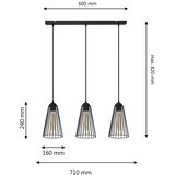  Luster na sajli TORRI 3xE27/15W/230V crna | Eponuda.com