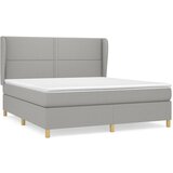  The Living Store Box spring postelja z vzmetnico svetlo siva 160x200 cm žamet - Box Spring Postelja, (21489216) | Shoptok.si