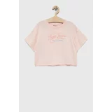 Pepe Jeans Otroška bombažna kratka majica Non-denim roza barva