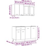  Set kuhinjskih ormarića s ladicama Lyon 4 pcs Sivi hrast sonoma | shoptok.hr