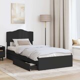  Postelja s shranjevanjem Črna 100 x 200 cm Konstruiran les, (5000106442) | Shoptok.si