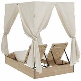  Dvostruka ležaljka Podesiva Bež 205 x 129 x 200 cm poliratan | shoptok.hr