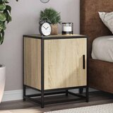vidaXL Nočna omarica sonoma hrast 40x31x50 cm inž. les in kovina | Shoptok.si