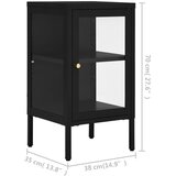  Komoda crna 38 x 35 x 70 cm od čelika i stakla | shoptok.hr