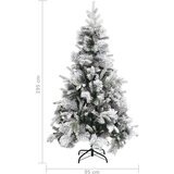 vidaXL božićno drvce sa snijegom i šiškama 195 cm PVC i PE | shoptok.hr