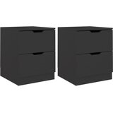 Furnova Nočna omarica 2 kosa črna 40x40x50 cm inženirski les, (21927138) | Shoptok.si