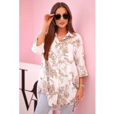 Kesi Włoski Women's patterned shirt with collar and pocket fango | shoptok.hr