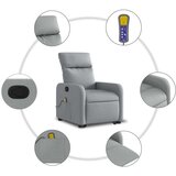 vidaXL Masažni naslonjač na podizanje od tkanine svjetlosivi | shoptok.hr