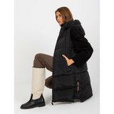 Fashion Hunters Black down vest with hood and quilting Cene
