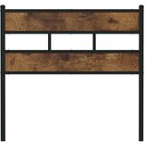  Posteljno vzglavje dimljeni hrast 75 cm železo/inženirski les, (21532694) | Shoptok.si