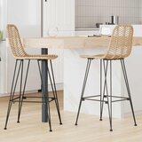  Barski stolac 2 pcs 44 x 52 x 111 cm Ratan i čelik | shoptok.hr