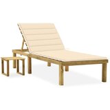  Vrtni ležalnik z mizico in blazino impregnirana borovina, (20662788) | Shoptok.si