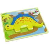 Wooden Puzzle Dinosaur Stegosaurus Yellow | Shoptok.si