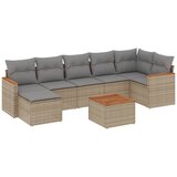  8-dijelni set vrtnih sofa od poliratana s jastucima bež | shoptok.hr