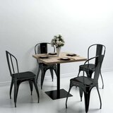 vidaXL Kvadratni stol za bistro od MDF-a i čelika 80x80x75 cm boja hrasta Cijene
