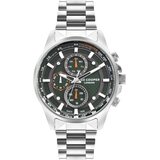 Lee Cooper Muški ručni sat, Kvarcni mehanizam, 45mm, Zeleno kućište, Srebrne boje, LC07852.370 | Eponuda.com