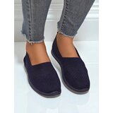 Resti Lyra Navy Blue Women's Moccasins Breathable Fabric Flat Sole | Shoptok.si