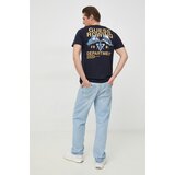 Guess Bombažna kratka majica mornarsko modra barva | Shoptok.si