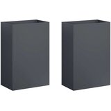  Vrtna saksija 2 kom. Antracit 50 x 30 x 75 cm Čelična vrata | shoptok.hr