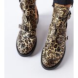 Gemre Sperone Leopard Pattern Cut-Out Ankle Boots | Shoptok.si