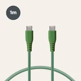 kabel za prijenos podataka, Soft, USB-C na USB-C, 1.0m, zeleni