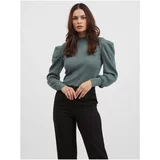 Vila Green sweater with stand-up collar Visygga - Women