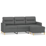 Maison Chic kavč - Sofa - Kanape trosed s stolčkom za noge temno siv 180 cm blago, (21727589) | Shoptok.si