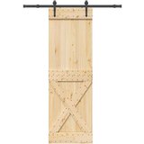 vidaXL Drsna vrata s kompletom vodil 70x210 cm trdna borovina | Shoptok.si