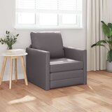 vidaXL Floor Sofa Bed 2-v-1 Siva 74x77x81 cm iz umetnega usnja | Shoptok.si
