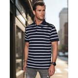 DStreet Koszulka męska polo w paski niebieska | Shoptok.si