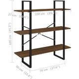 vidaXL Ormarić za knjige smeđi hrast 100x30x105 cm konstruirano drvo | shoptok.hr