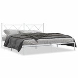 vidaXL Metalni okvir za krevet s uzglavljem bijeli 183x213 cm | shoptok.hr