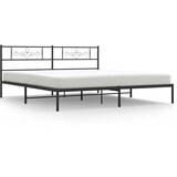  Metalni okvir za krevet s uzglavljem crni 183x213 cm | shoptok.hr
