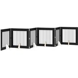  Vrata za pse z stojali 6 pcs Črni hrast 80 x 80 cm, (5000232786) | Shoptok.si