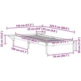 vidaXL Posteljni okvir s stranskimi omaricami Naravna 80 x 220 cm | Shoptok.si