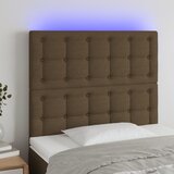  LED uzglavlje tamnosmeđe 90x5x118/128 cm od tkanine | shoptok.hr