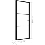 Sobna vrata od stakla ESG i aluminija 83 x 201,5 cm crna | shoptok.hr