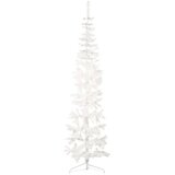  Ozka umetna polovična novoletna jelka s stojalom bela 240 cm, (20670739) | Shoptok.si