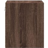 vidaXL Nočna stenska omarica z LED lučkami rjavi hrast | Shoptok.si