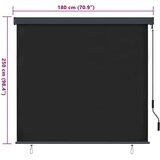 vidaXL Vanjska Roleta Prugasti Podesiva Antracit 180 x 250 cm tkanina | shoptok.hr